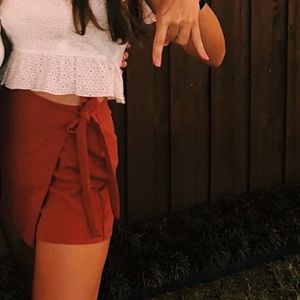 Maroon skirt with shorts